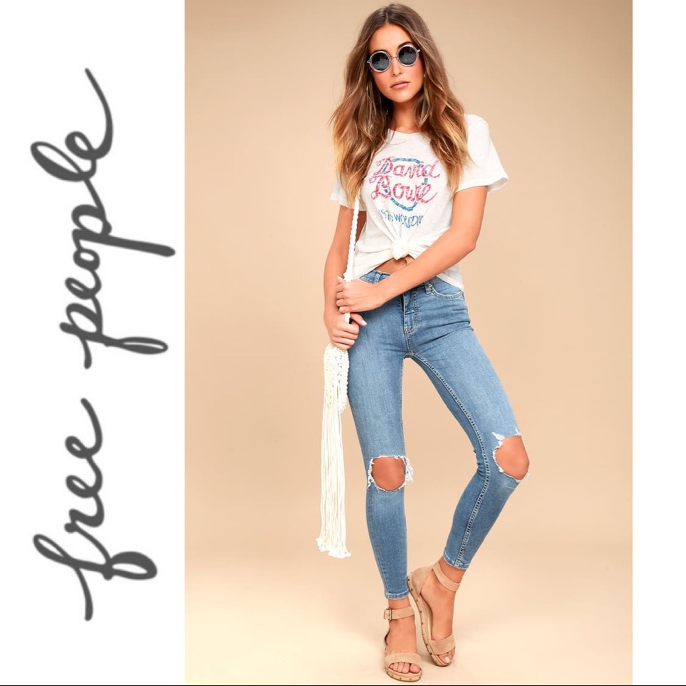 🎉SALE🎉 Free People Ripped High Waist Skinny - Size 30